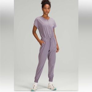 Lululemon Stretch Travel Woven Jumpsuite Lavender Purple Size 14